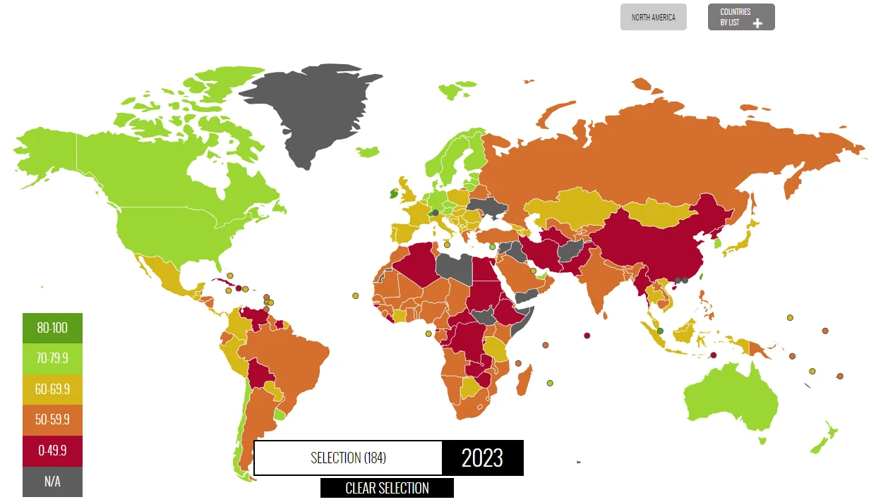 Indice de libertad economica 2023 Indice de libertad economica 2023