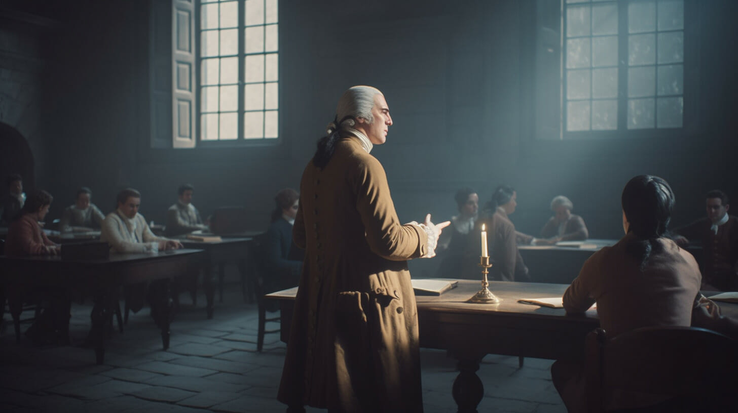 da10vid_editorial_photo_wide_shot_of_Adam_Smith_teaching_a_clas_b15f4020-fa00-4913-b5d9-5505dff65b8b La Riqueza de las Naciones resumen capitulo por capitulo de la obra de Adam Smith